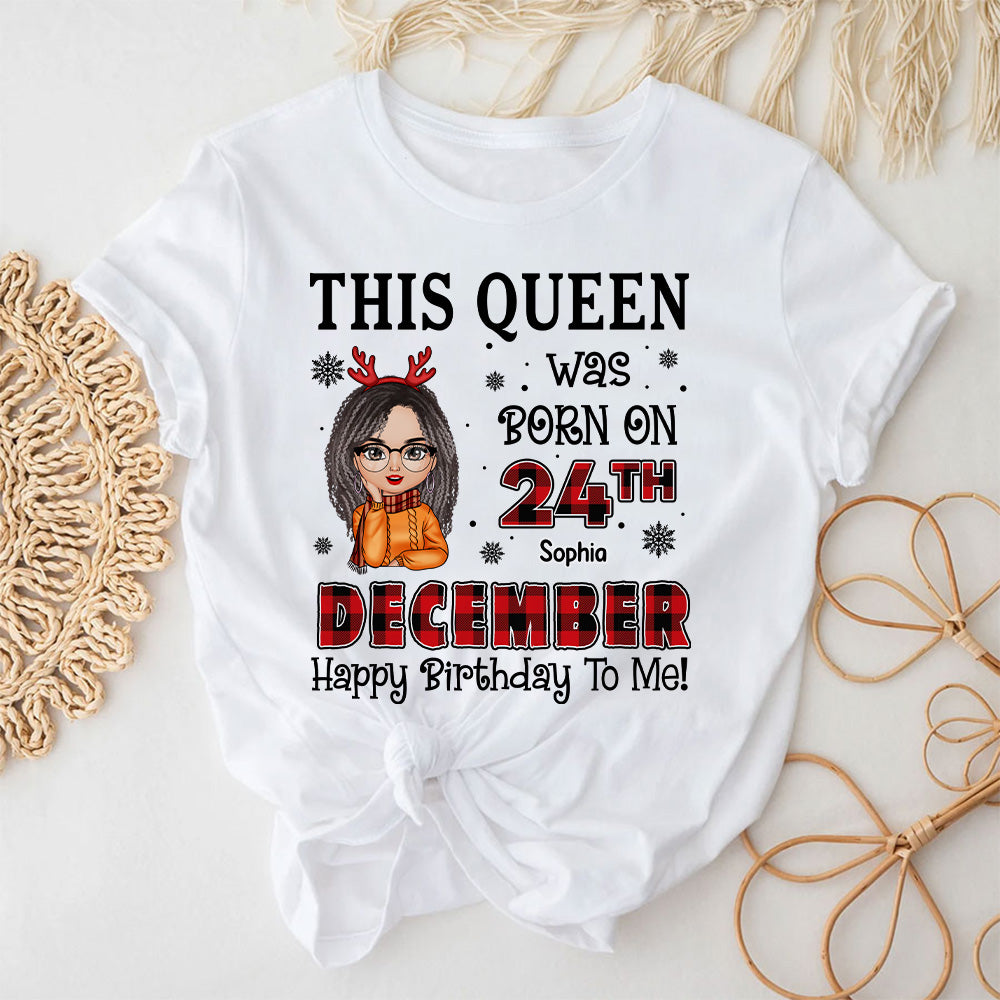 December Birthday Shirt, Custom Birthday Shirt, Queens Born In December, December Birthday Gifts For Afro Woman, December Birthday Gifts