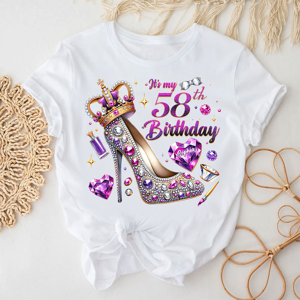 58th Birthday Shirts, Custom Birthday Shirts, Turning 58 Shirt, Gifts For Women Turning 58, 58 And Fabulous Shirt, 58th Birthday Shirts For Her-YPT-ALK