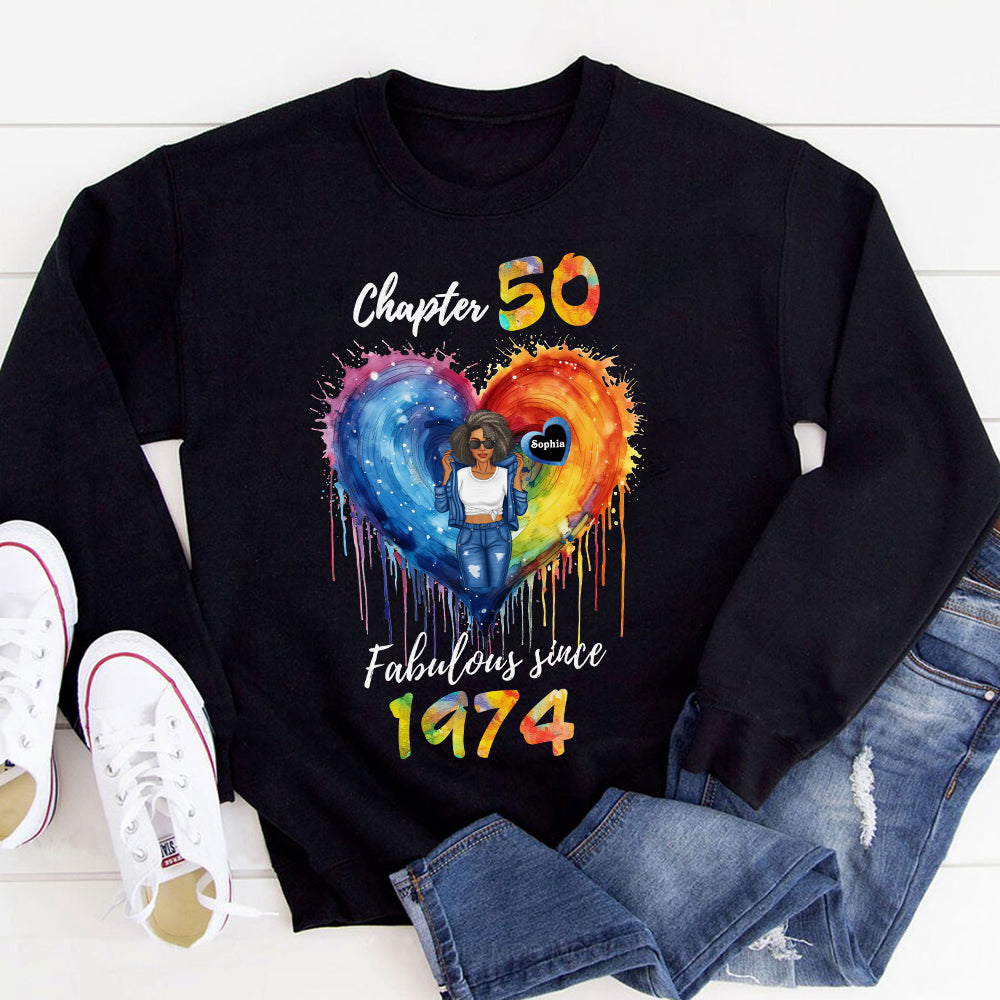 Chapter 50, Fabulous Since 1974 50th Birthday Unique T Shirt For Woman, Her Gifts For 50 Years Old , Turning 50 Birthday Cotton Shirt - ALK
