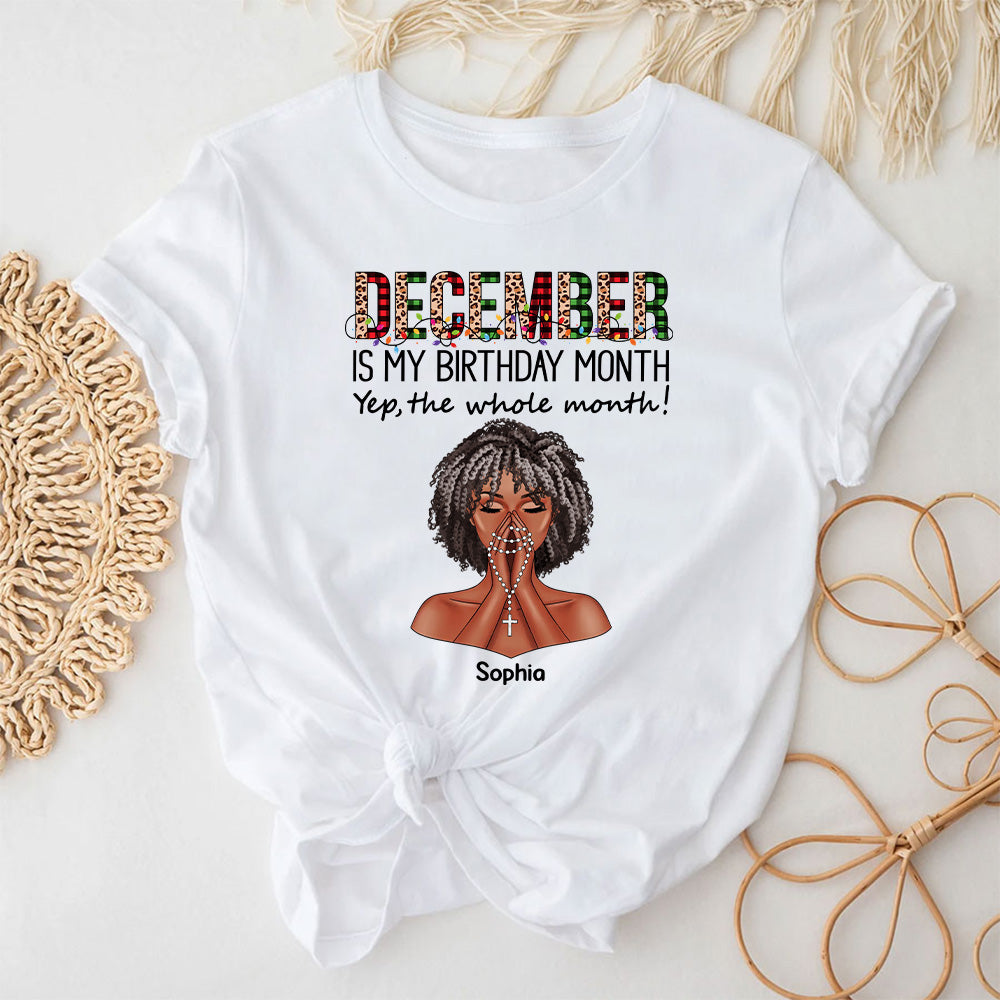 Custom December Birthday Shirt For Woman, Queens Are Born In December Gifts, Melanin Afro Woman Shirt, Black Girl Tee, Afro Queen Gift