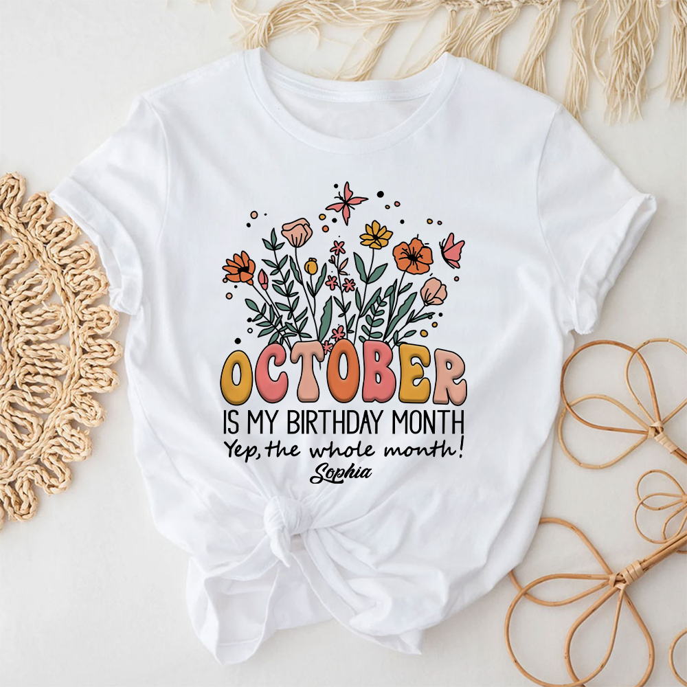 October Birthday Shirt, Custom Birthday Shirt, Queens Are Born In October Birthday Shirts For Woman