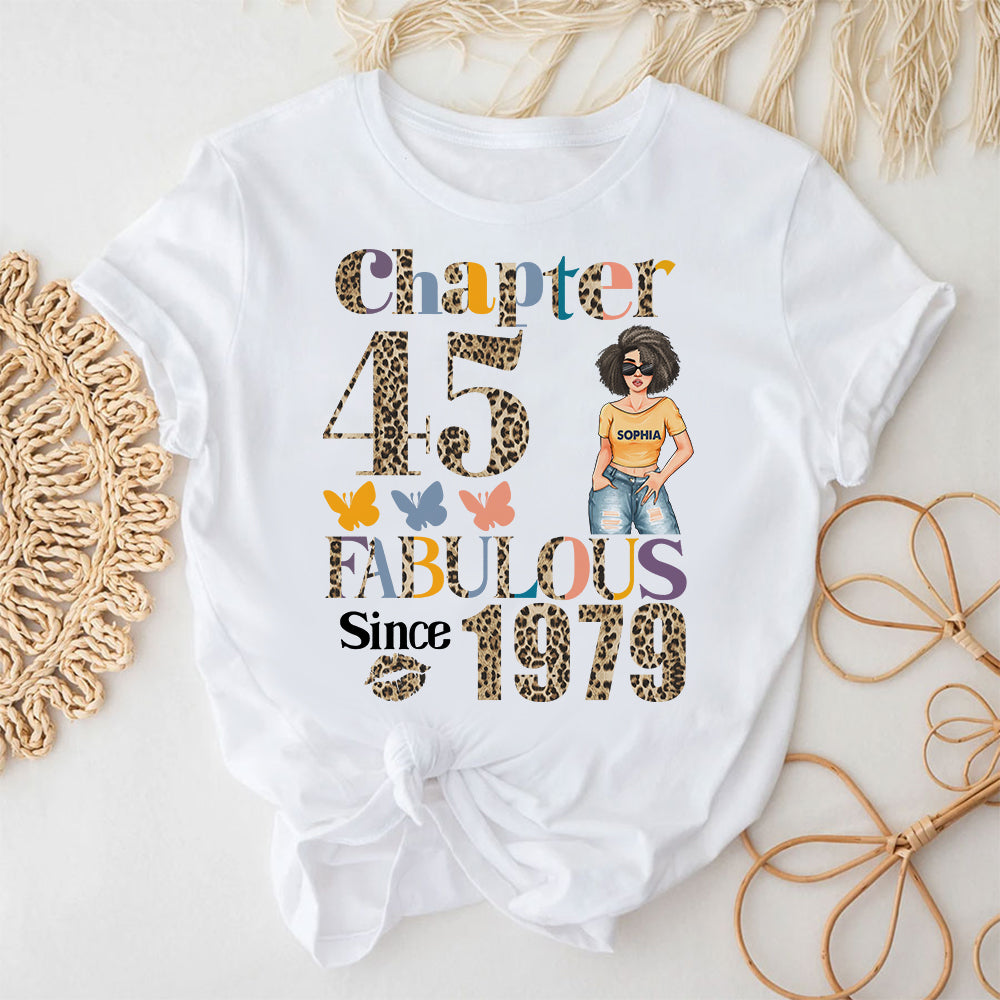 Chapter 45, Fabulous Since 1979 45th Birthday Unique T Shirt For Woman, Custom Birthday Shirt, Her Gifts For 45 Years Old , Turning 45 Birthday Cotton Shirt - YPT-HCT