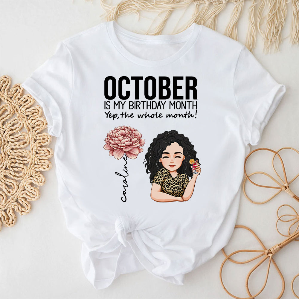 Personalized October Birthday Shirt, Custom Birthday Shirt, Queens are Born In October, October Birthday Shirts For Woman, October Birthday Gifts-YPT-TLQ