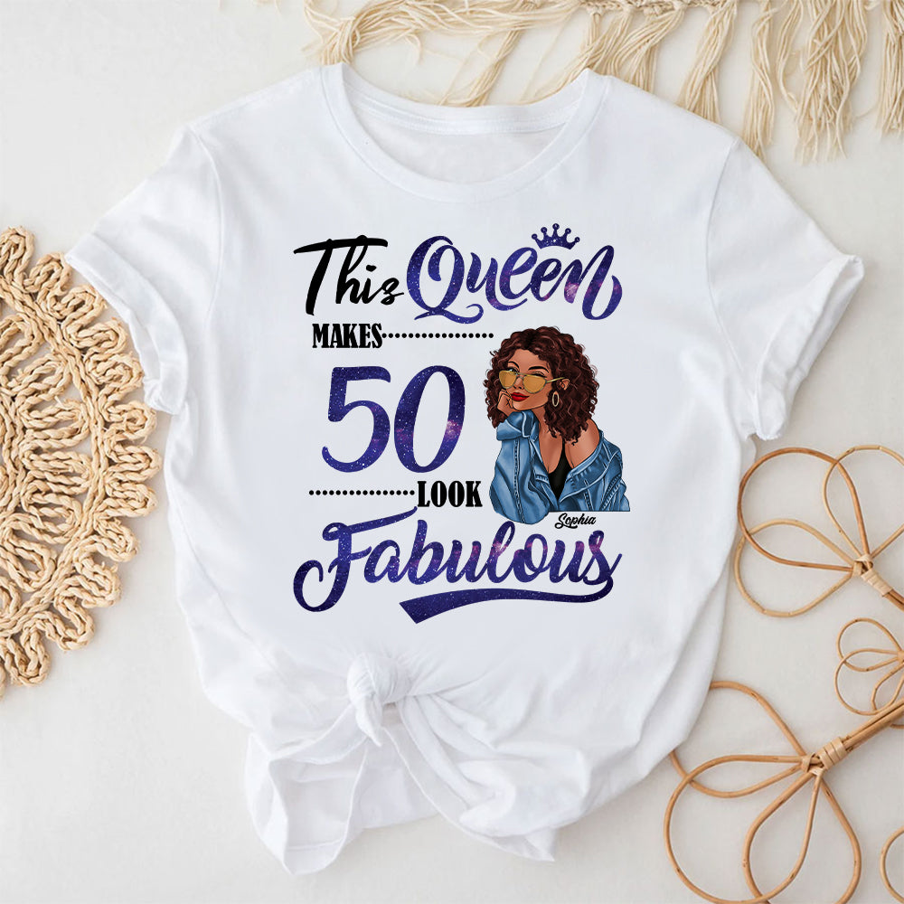 50th Birthday Shirts, Custom Birthday Shirts, Turning 50 Shirt, Gifts For Women Turning 50, 50 And Fabulous Shirt, 50th Birthday Shirts For Her-YPT-ALK