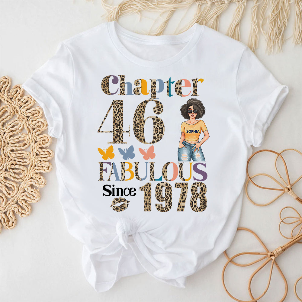 Chapter 46, Fabulous Since 1978 46th Birthday Unique T Shirt For Woman, Custom Birthday Shirt, Her Gifts For 46 Years Old , Turning 46 Birthday Cotton Shirt - YPT-HCT
