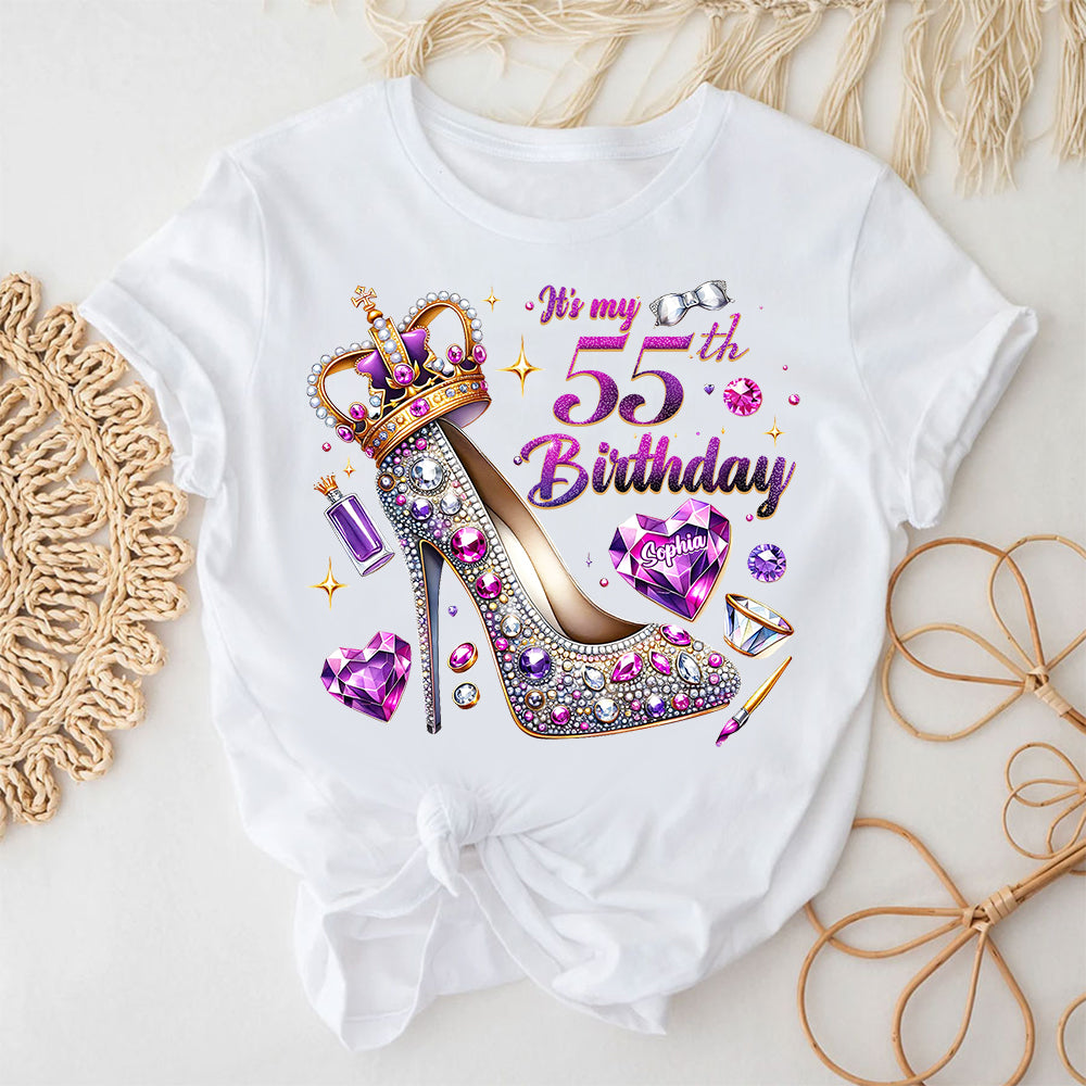 55th Birthday Shirts, Custom Birthday Shirts, Turning 55 Shirt, Gifts For Women Turning 55, 55 And Fabulous Shirt, 55th Birthday Shirts For Her-YPT-ALK
