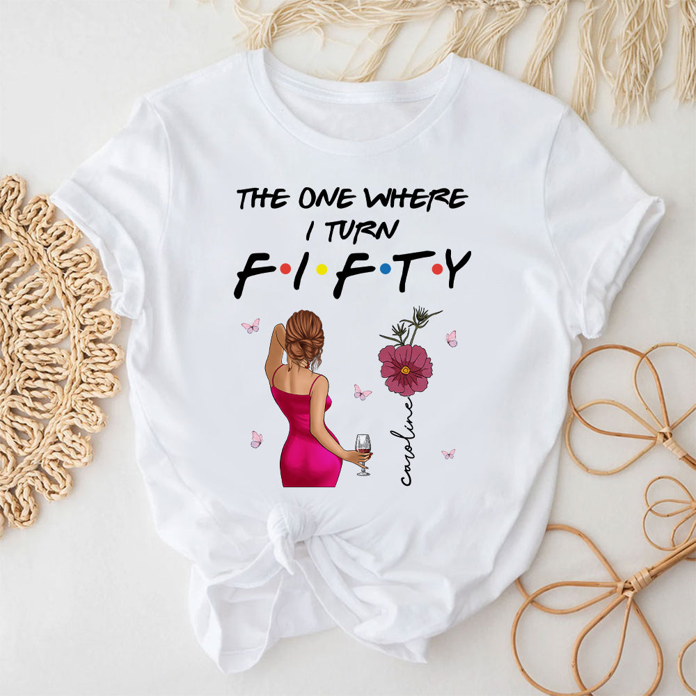 Personalized 50th Birthday Shirts, Custom Birthday Shirts, Turning 50 Shirt, Gifts For Women Turning 50, 50 And Fabulous Shirt, 50th Birthday Shirts For Her-YPT-TLQ