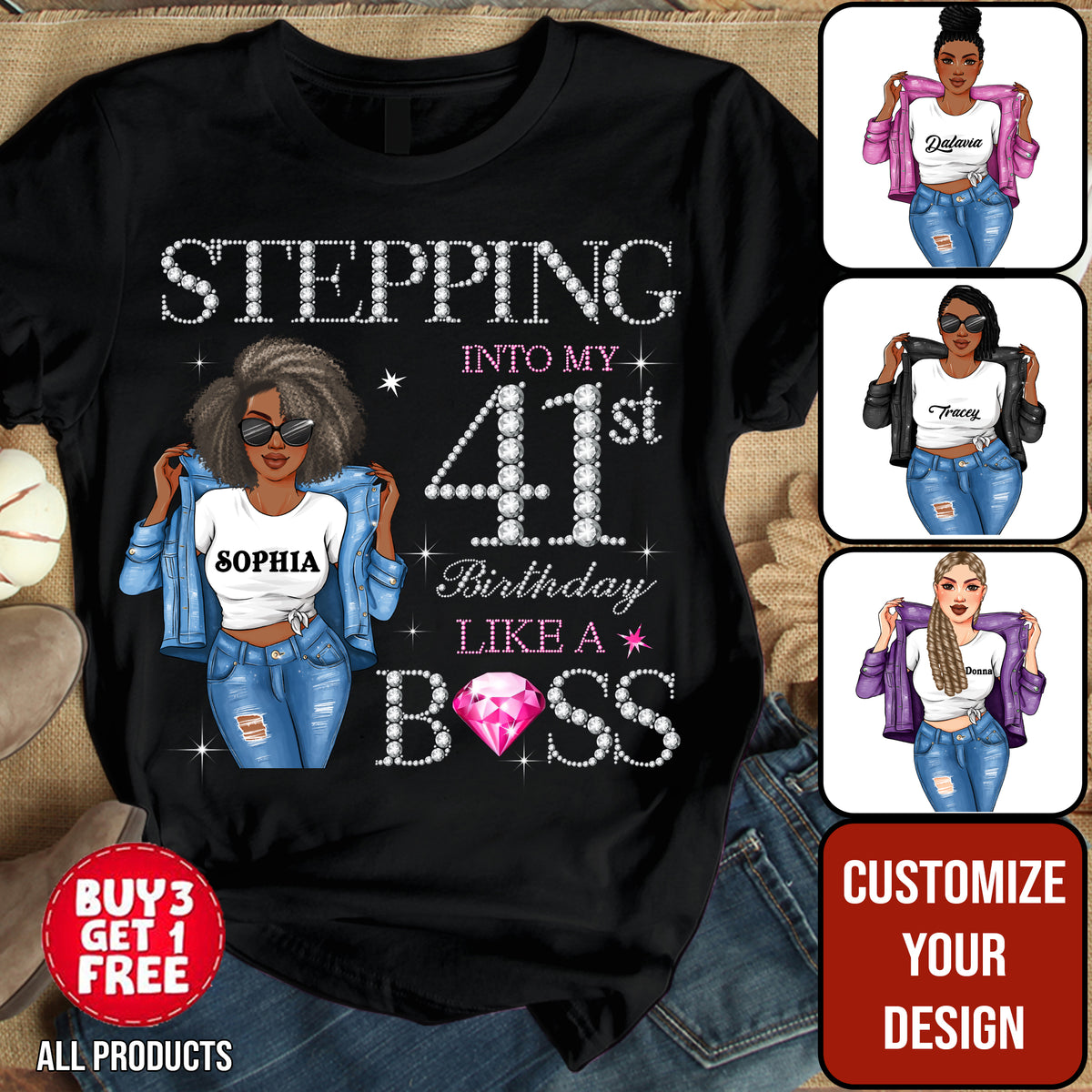 41st Birthday Shirts, Custom Birthday Shirts, Turning 41 Shirt, Gifts For Women Turning 41, 41st Birthday Shirts For Her-YPT-HMT