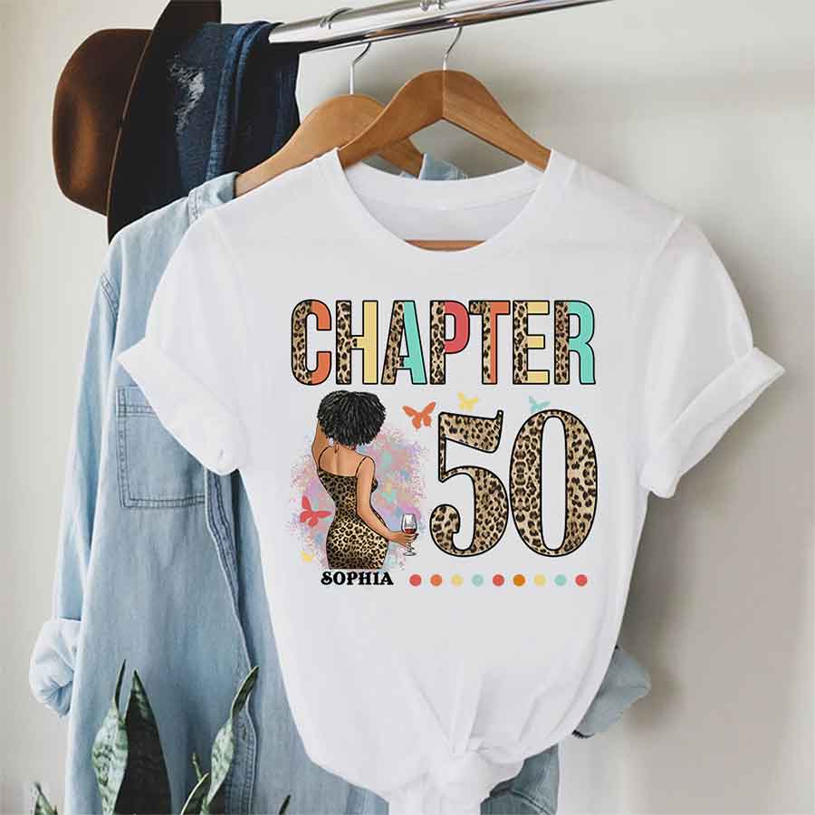 Chapter 50, 50th Birthday Unique T Shirt For Woman, Custom Birthday Shirt, Her Gifts For 50 Years Old , Turning 50 Birthday Cotton Shirt - YPT-HCT