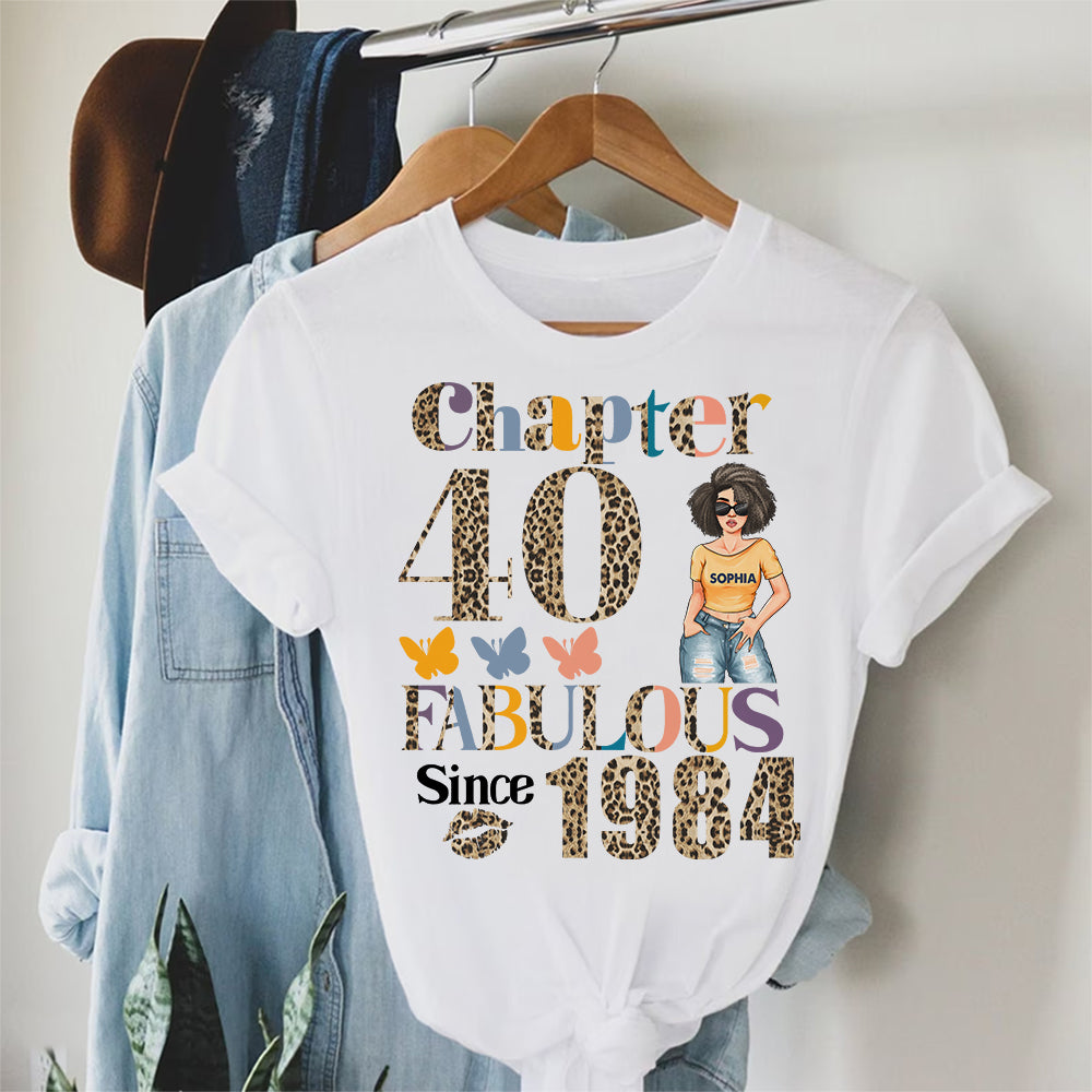Chapter 40, Fabulous Since 1984 40th Birthday Unique T Shirt For Woman, Custom Birthday Shirt, Her Gifts For 40 Years Old , Turning 40 Birthday Cotton Shirt - YPT-HCT