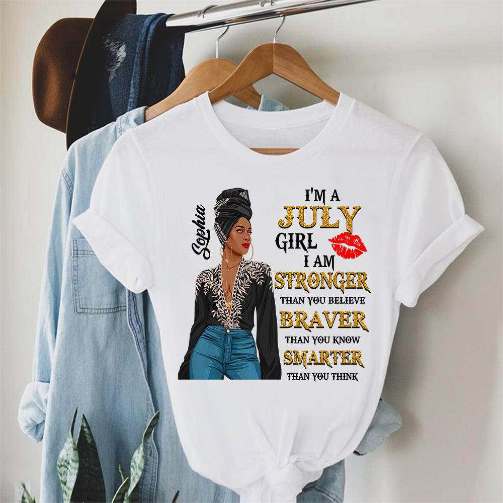 Custom July Birthday Shirt For Woman, Queens Are Born In July Gifts, Melanin Afro Woman Shirt, Black Girl Tee, Afro Queen Gift-YPT-HCT