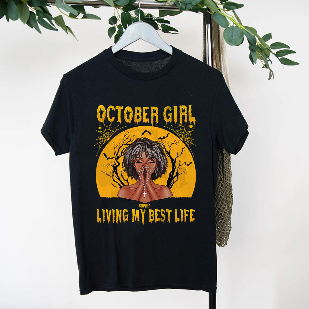 October Birthday Shirt, Custom Birthday Shirt, Queen Was Born In October Birthday Shirts For Woman