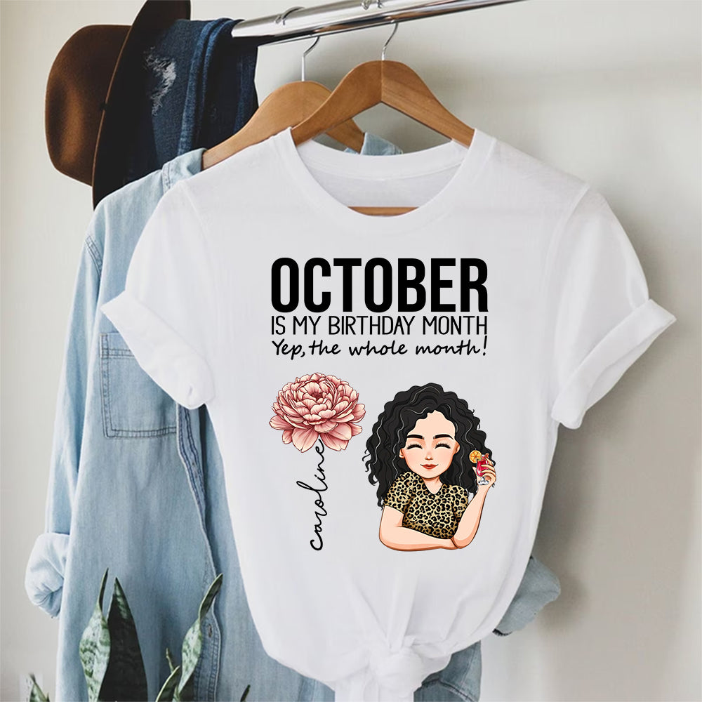 Personalized October Birthday Shirt, Custom Birthday Shirt, Queens are Born In October, October Birthday Shirts For Woman, October Birthday Gifts-YPT-TLQ