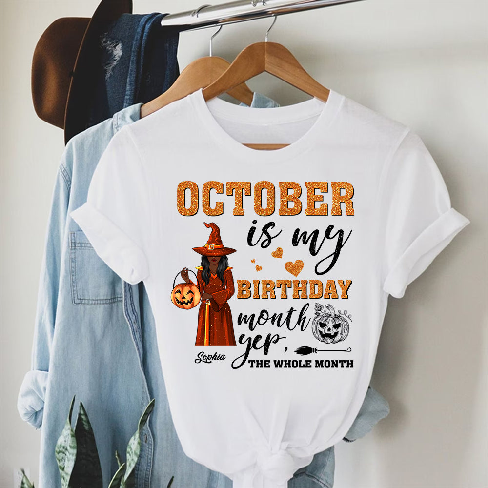 Personalized October Birthday Shirt, Custom Birthday Shirt, Queens are Born In October, October Birthday Shirts For Woman, October Birthday Gifts-YPT-ALK