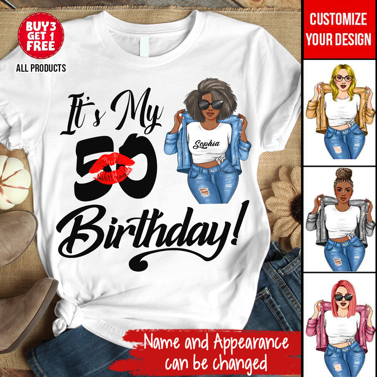 50th Birthday Unique T Shirt For Woman, Custom Birthday Shirt, Her Gifts For 50 Years Old, Custom Picture Tee, Personalized Birthday Shirt-YPT-HMT