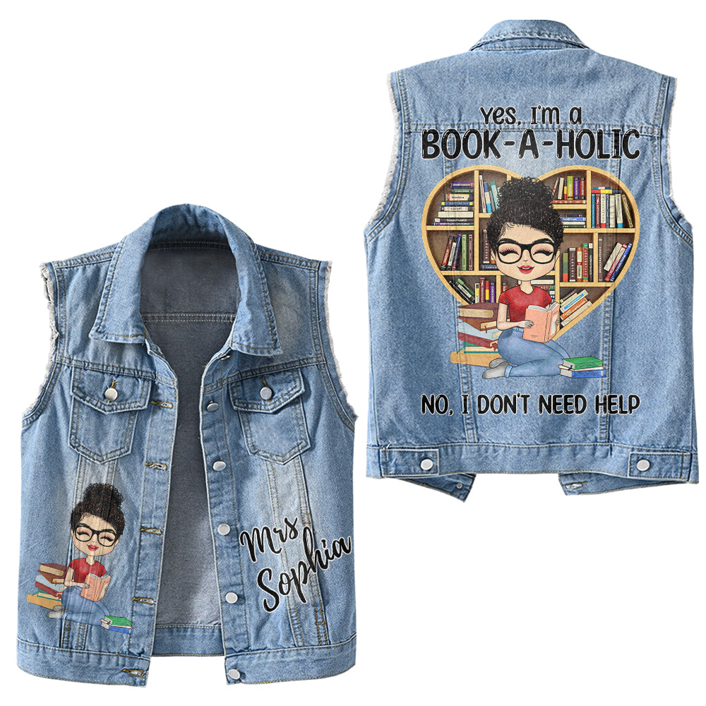 Premium Log Denim Vest - Gift For Women, Denim Vest Book, Reading Lover