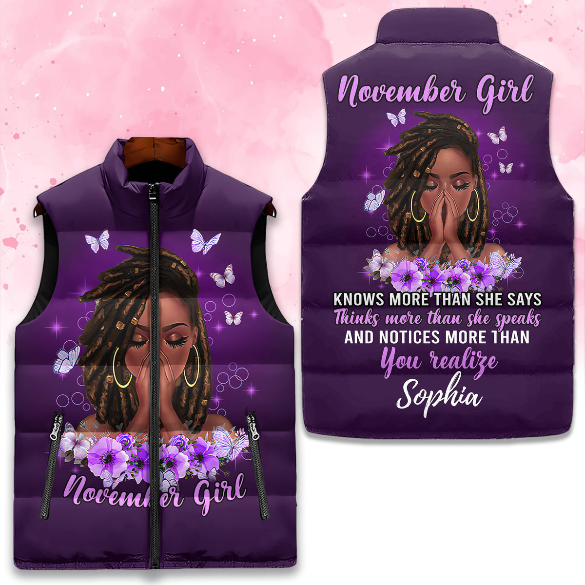 Puffer Vest - Personalized November Birthday Month, Gift Ideas For November Birthday For Girls