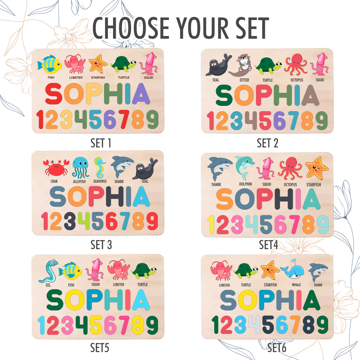 Personalized BusyBoard with Sea Animals, Custom Sensory Board for kids, Sea animal toys for kids, Montessori Board, Wooden Puzzle Board