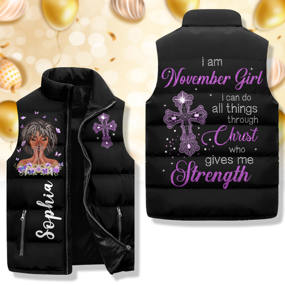Puffer Vest - Personalized November Birthday Month, Gift Ideas For November Birthday