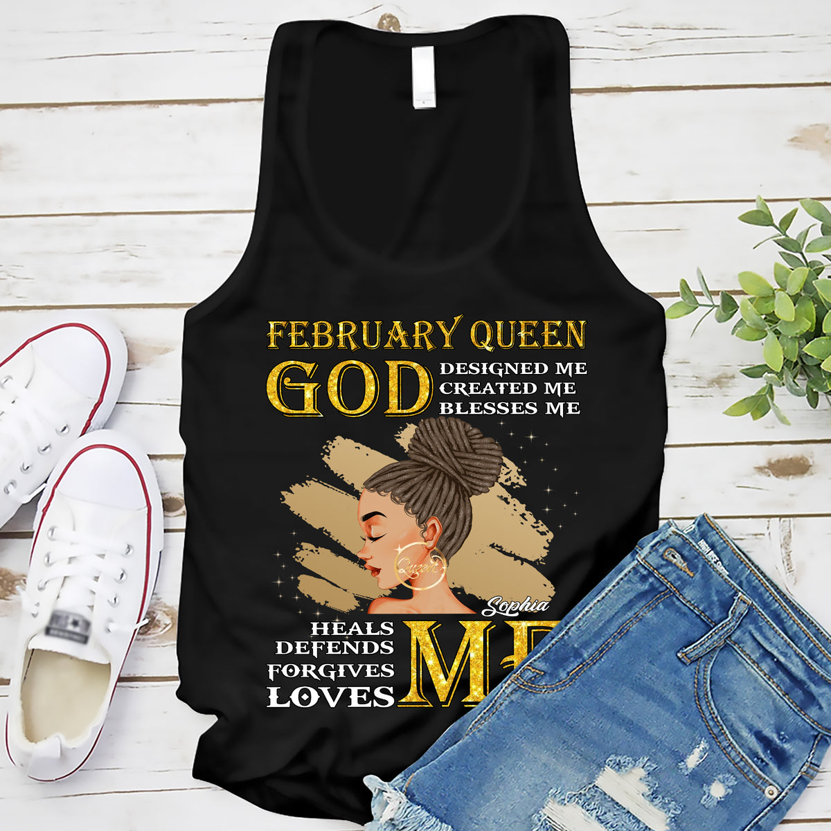 Custom February Birthday Shirt For Woman, Queens Are Born In February Gifts, Melanin Afro Woman Shirt, Black Girl Tee, Afro Queen Gift-YPT-ALK