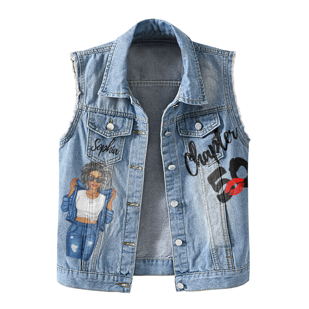 Premium log denim vest - Personalised 50th Birthday Gifts, Gift Ideas 50th Birthday Woman