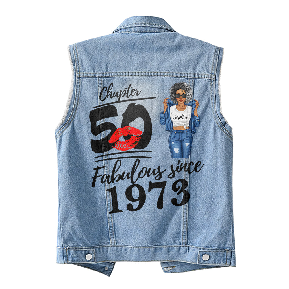 Premium log denim vest - Personalised 50th Birthday Gifts, Gift Ideas 50th Birthday Woman