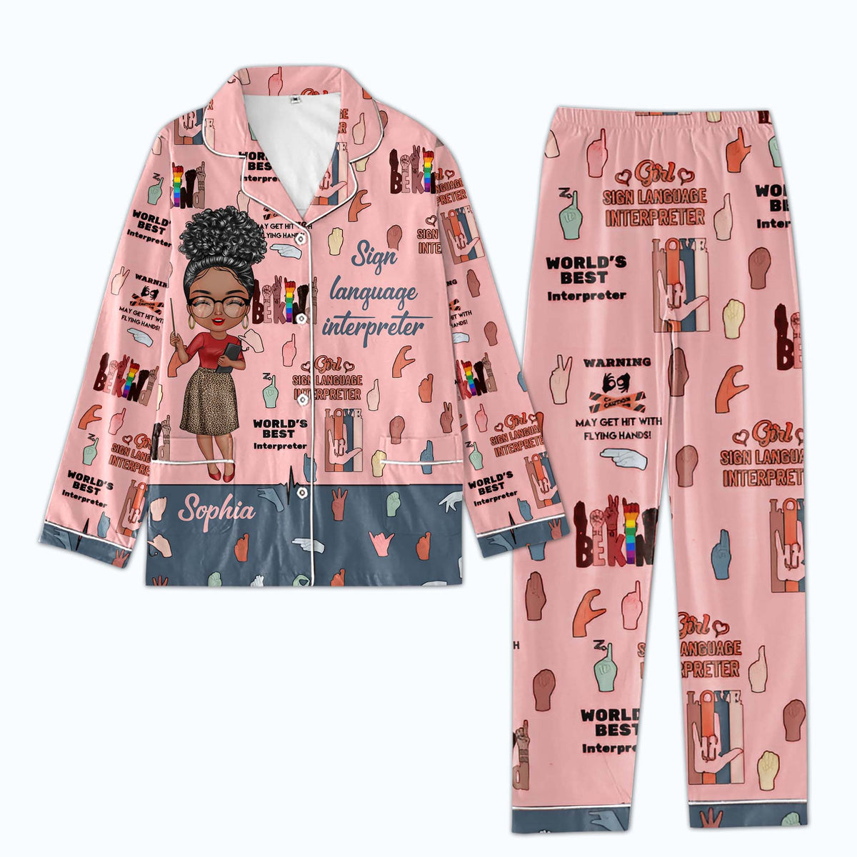 Personalized Women's Pajama Set, Gift For Teacher - Love Teacher Life Gift