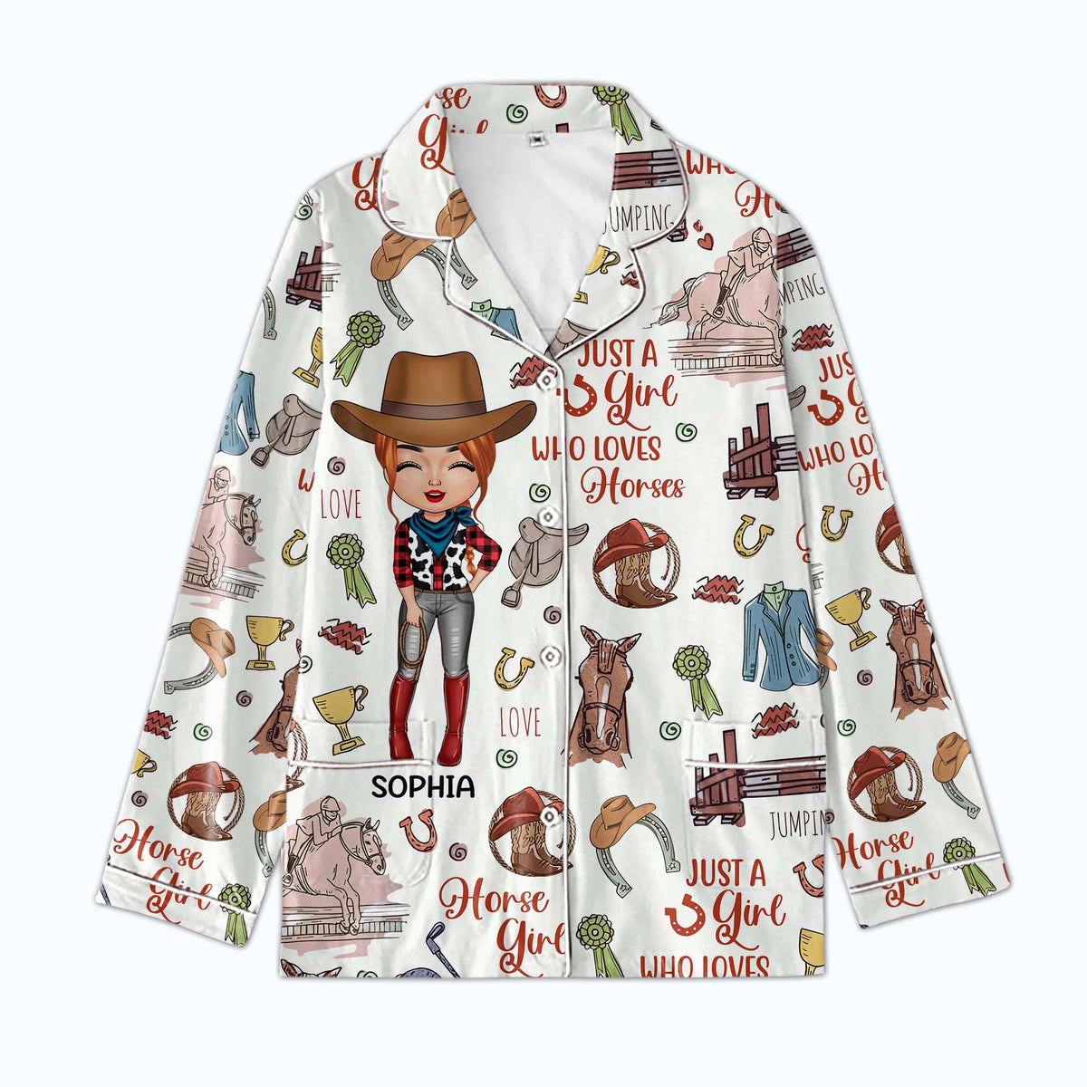 Personalized Women&#39;s Pajama Set, Gift For Cowgirls