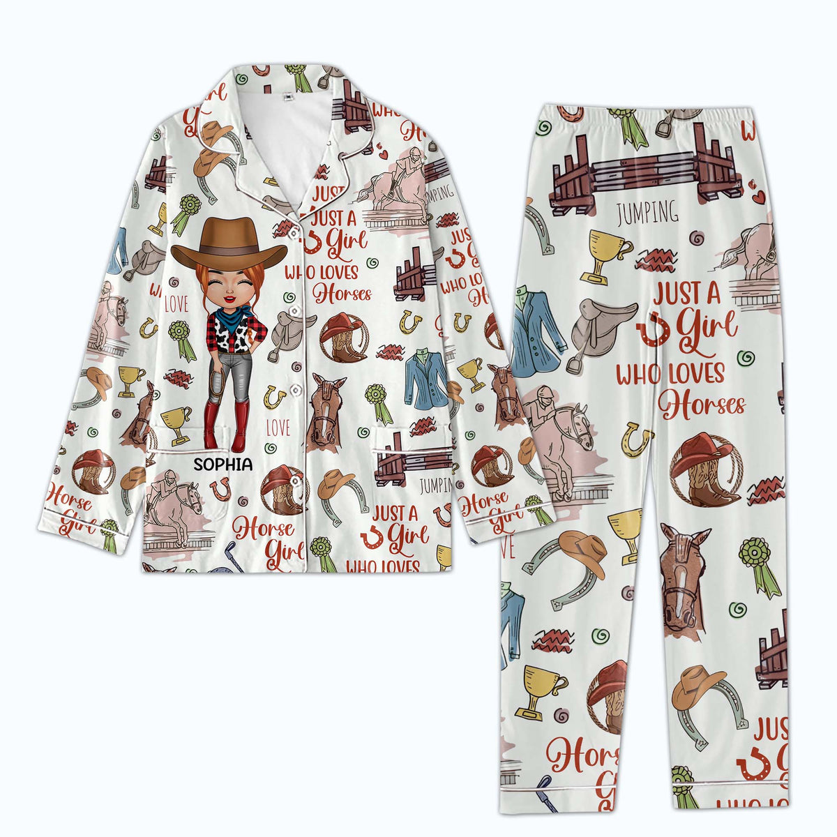 Personalized Women&#39;s Pajama Set, Gift For Cowgirls