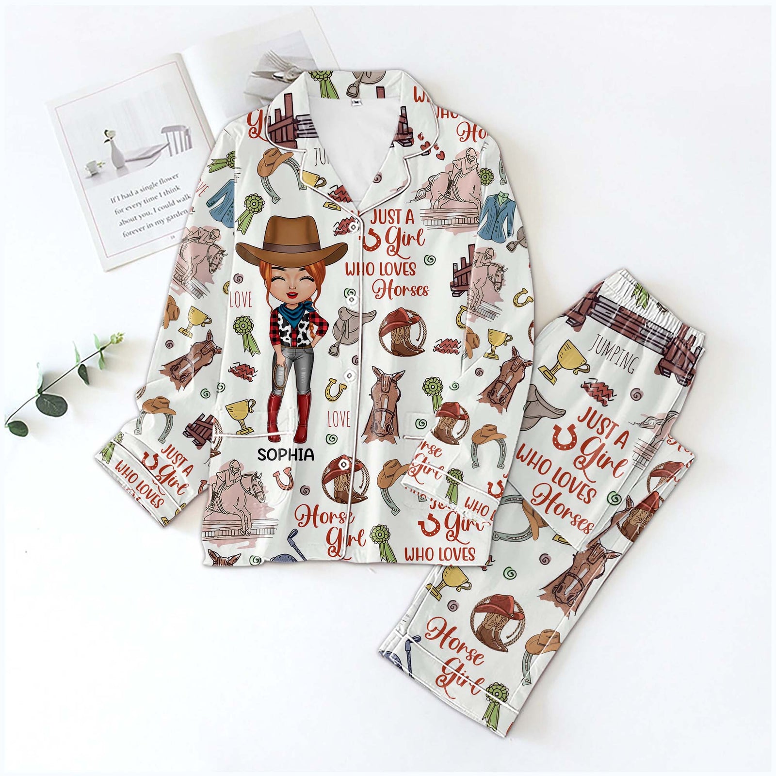 Personalized Women's Pajama Set, Gift For Cowgirls