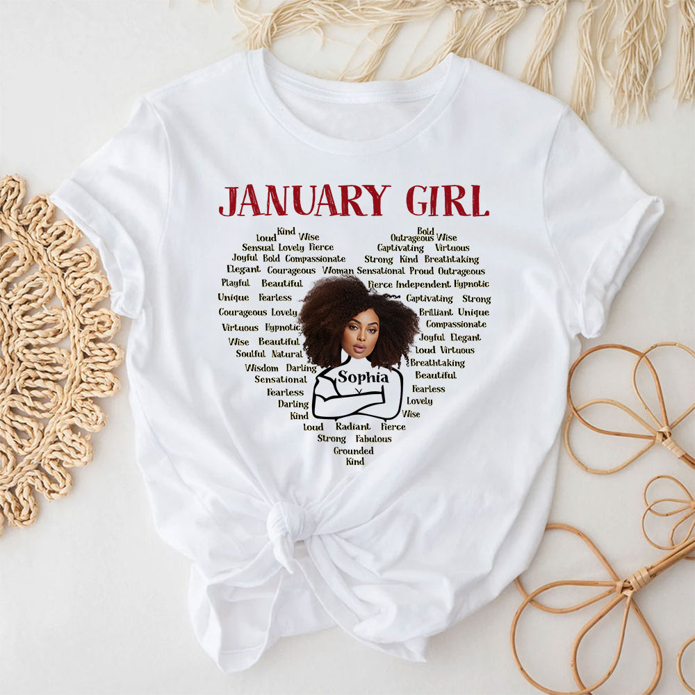 Custom January Birthday Shirt For Woman, Queens Are Born In January Gifts, January Birthday Woman Shirt, January Queen Gift