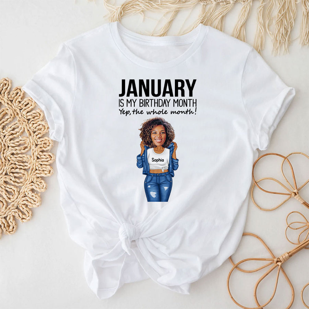 Custom January Birthday Shirt For Woman, Queens Are Born In January Gifts, January Birthday Woman Shirt, January Queen Gift