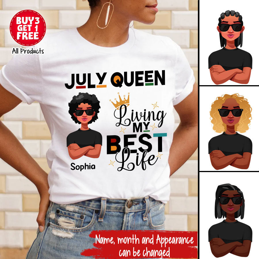 July Birthday Shirt, Custom Birthday Shirt, Queens Born In July, July Birthday Shirts For Woman, July Birthday Gifts