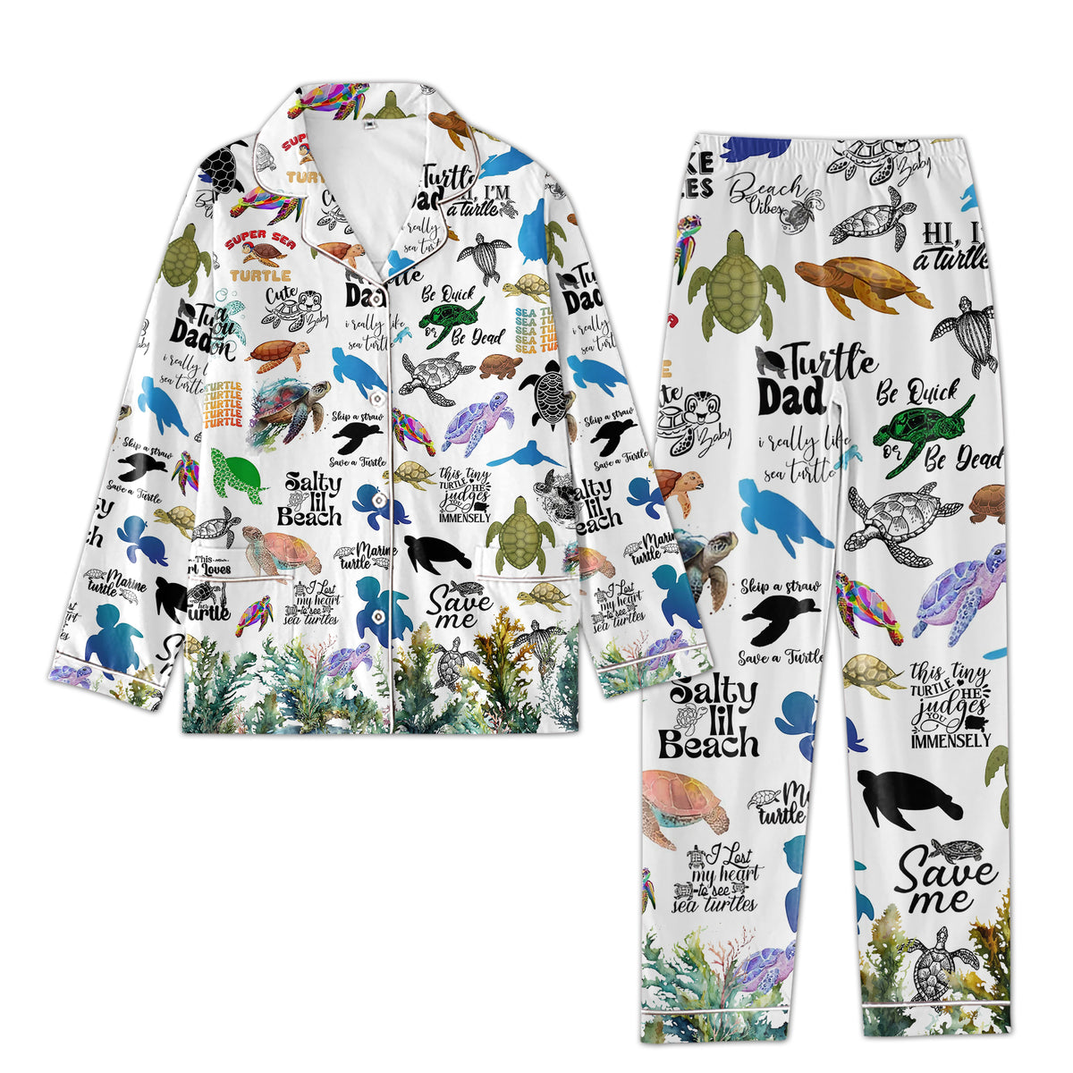 Personalized Women's Pajama Set, Gift For Turtle Lovers
