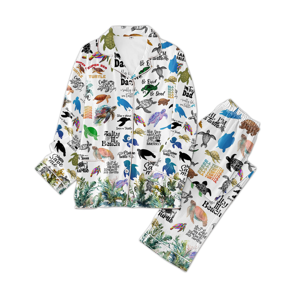 Personalized Women's Pajama Set, Gift For Turtle Lovers