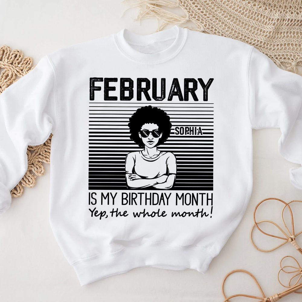 Custom February Birthday Shirt For Woman, Queens Are Born In February Gifts, Melanin Afro Woman Shirt, Black Girl Tee, Afro Queen Gift