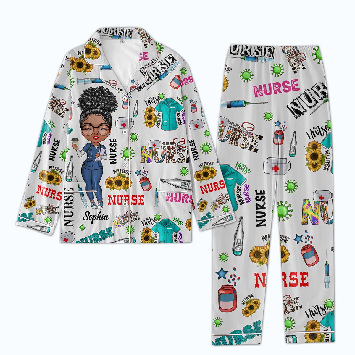 Personalized Women's Pajama Set, Gift For Nurse - Love Nurse Life, It's A Beautiful Day To Save Lives