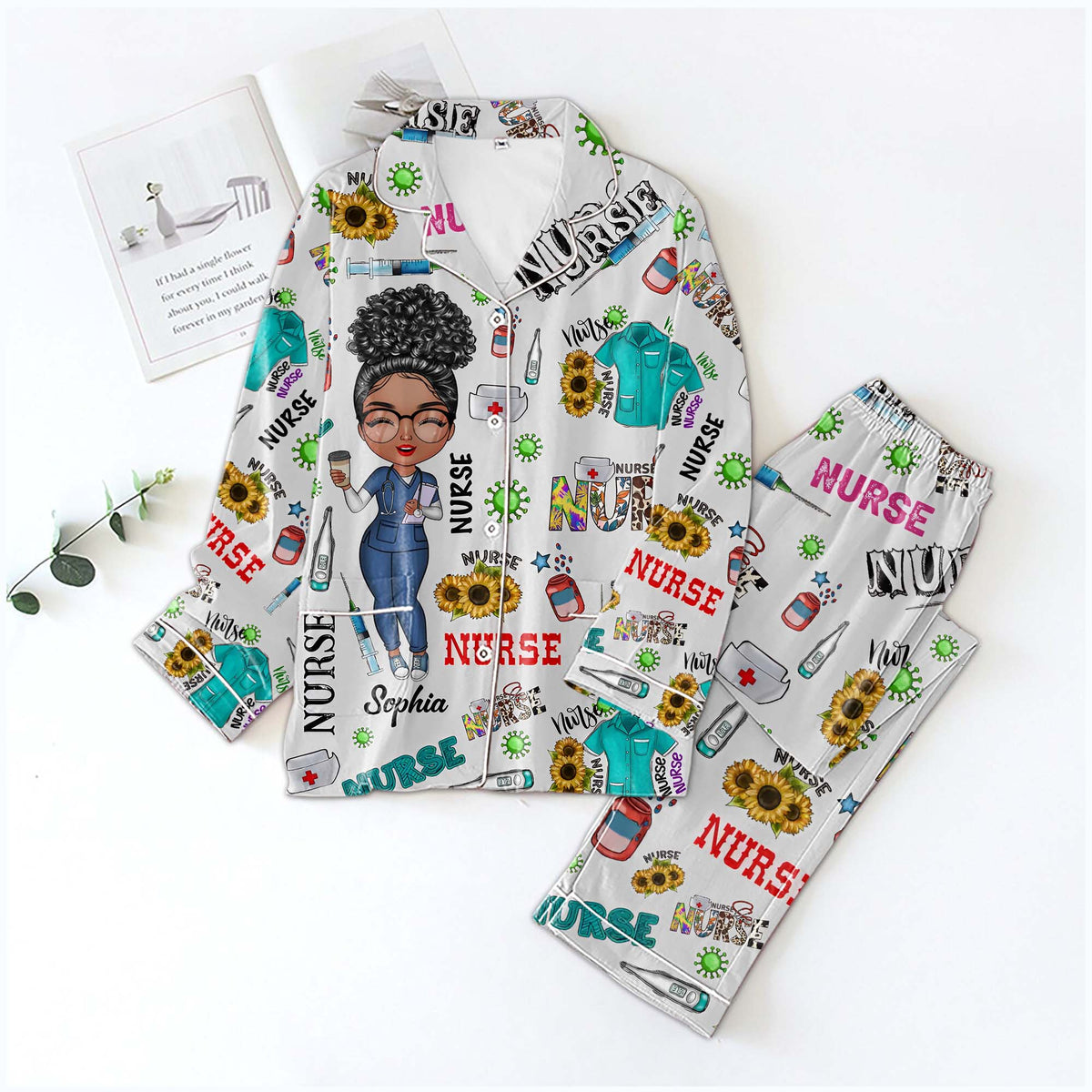 Personalized Women's Pajama Set, Gift For Nurse - Love Nurse Life, It's A Beautiful Day To Save Lives