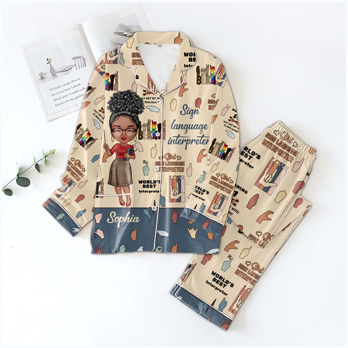 Personalized Women's Pajama Set, Gift For Teacher - Love Teacher Life Gift