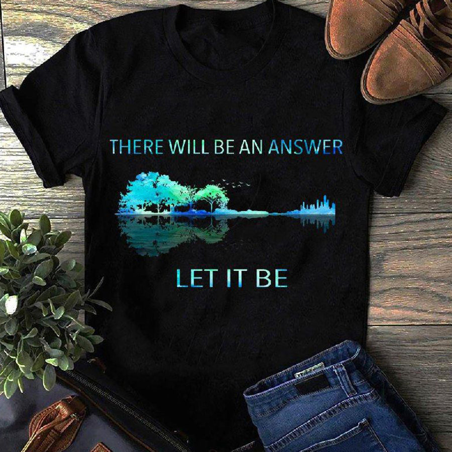 Let It Be Shirt, Hippie Soul Shirt, Vintage Hippie Shirts, Whisper Words Of Wisdom Shirt, Guitar Lover Unisex Cotton Tshirt