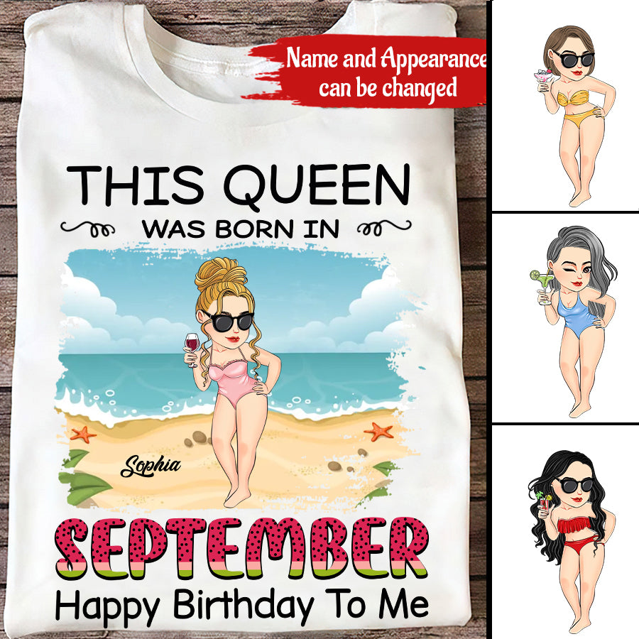 September Birthday Shirt, Custom Birthday Shirt, Queens are Born In September, September Birthday Shirts For Woman, September Birthday Gifts