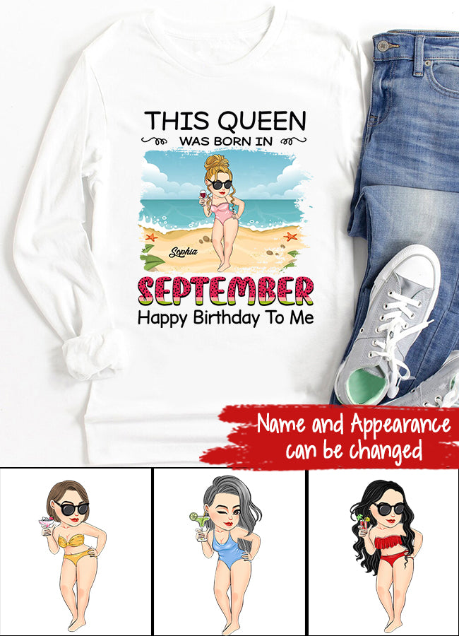 September Birthday Shirt, Custom Birthday Shirt, Queens are Born In September, September Birthday Shirts For Woman, September Birthday Gifts