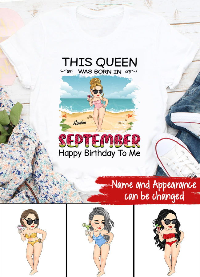 September Birthday Shirt, Custom Birthday Shirt, Queens are Born In September, September Birthday Shirts For Woman, September Birthday Gifts