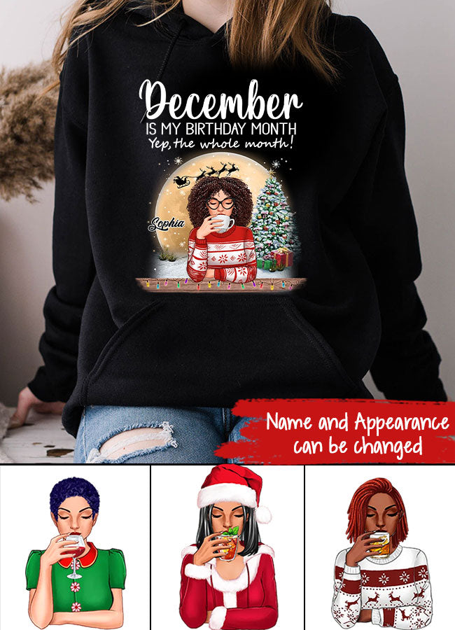 Custom December Birthday Shirt For Woman, Queens Are Born In December Gifts, Melanin Afro Woman Shirt, Black Girl Tee, Afro Queen Gift