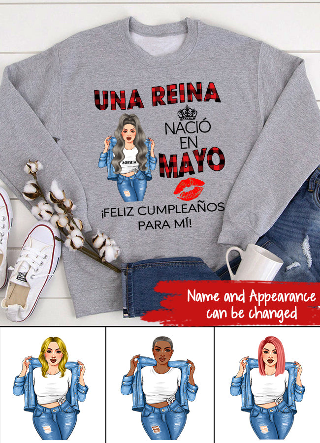 Camisa De Cumpleaños De Mayo, Camisa De Cumpleaños Personalizada, Reinas Nacidas En Mayo, Regalos De Cumpleaños De Mayo, Camisas De Mayo Para Mujeres