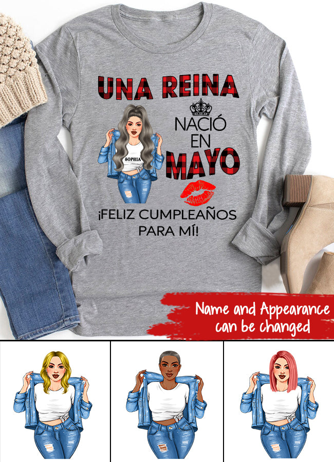 Camisa De Cumpleaños De Mayo, Camisa De Cumpleaños Personalizada, Reinas Nacidas En Mayo, Regalos De Cumpleaños De Mayo, Camisas De Mayo Para Mujeres