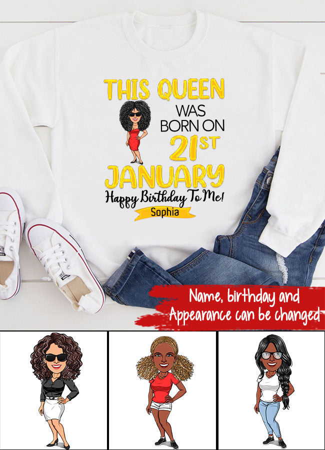 January Birthday Shirt, Custom Birthday Shirt, Queens Are Born In January, January Birthday Shirts For Woman, January Birthday Gifts