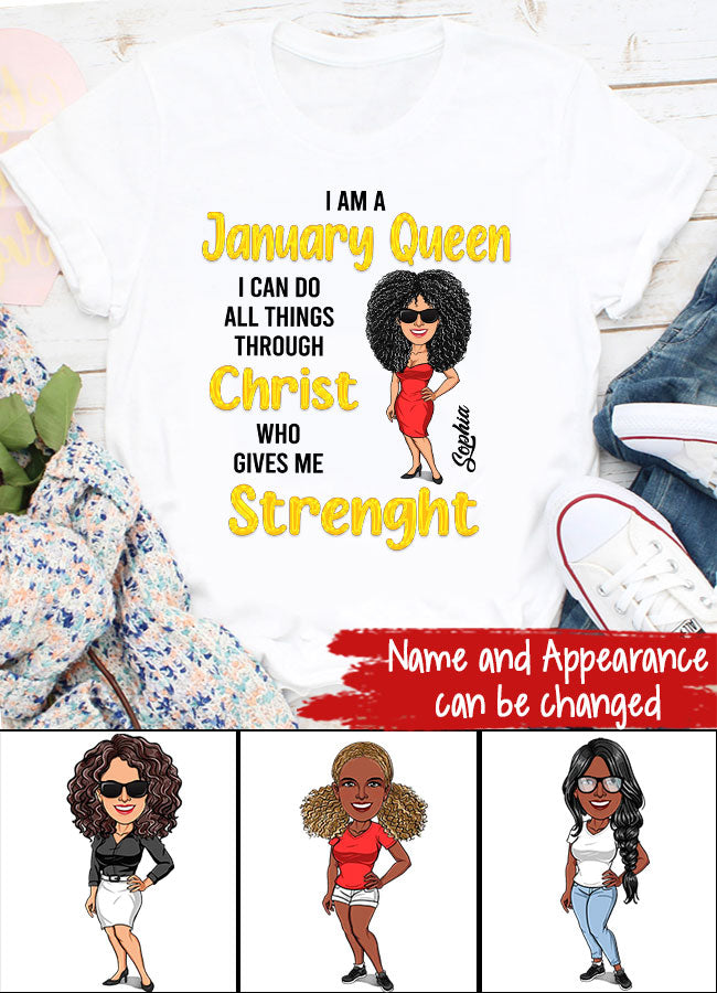 January Birthday Shirt, Custom Birthday Shirt, Queens Are Born In January, January Birthday Shirts For Woman, January Birthday Gifts