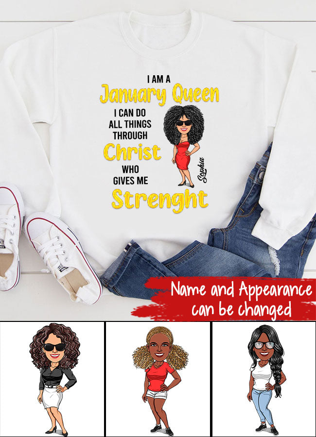 January Birthday Shirt, Custom Birthday Shirt, Queens Are Born In January, January Birthday Shirts For Woman, January Birthday Gifts