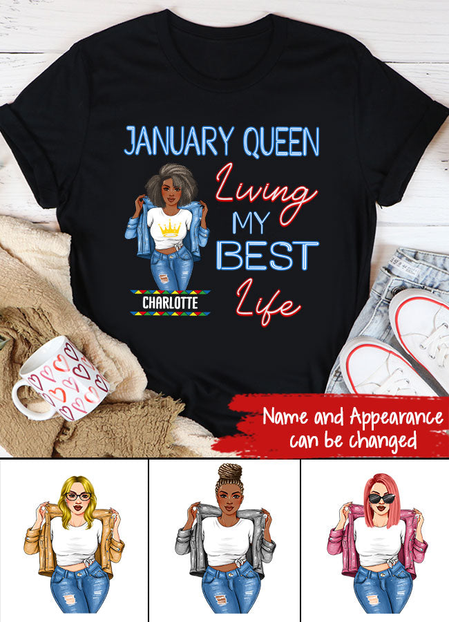 January Birthday Shirt, Custom Birthday Shirt, Queens Are Born In January, January Birthday Shirts For Woman, January Birthday Gifts